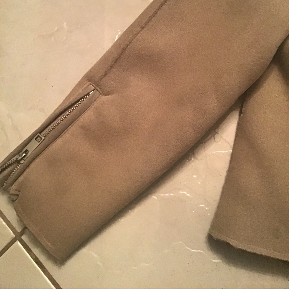 Zip Up Jacket Faux Suede Shearling Lined - Picture 8 of 9
